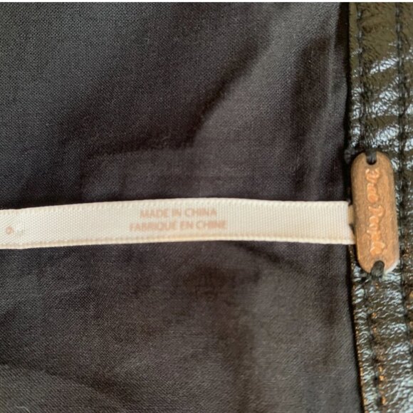 Free People Black Leather Mini Skirt Wrap Front - Picture 5 of 5